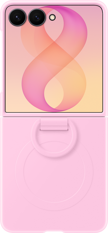 Custodia per Samsung Galaxy Z Flip8 F776, Silicone Ring Magnet, Rosa EF-EF776CVEGWW