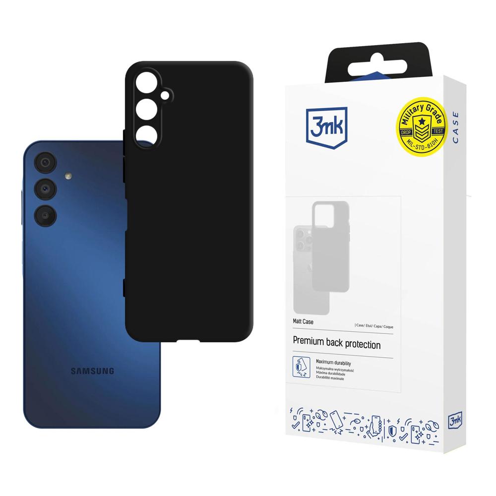 Custodia per Samsung Galaxy A15 5G A156 / A15 A155, 3MK, Nera Opaca
