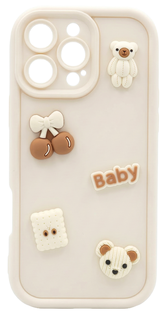 Case for Samsung Galaxy S26 S942, OEM, Ultra Trendy 3D Bear, Beige