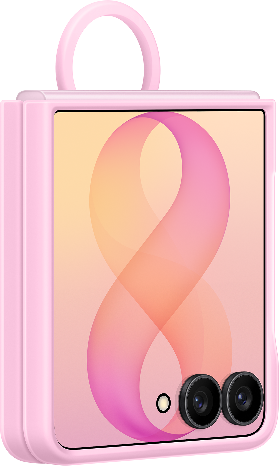 Custodia per Samsung Galaxy Z Flip8 F776, Silicone Ring Magnet, Rosa EF-EF776CVEGWW