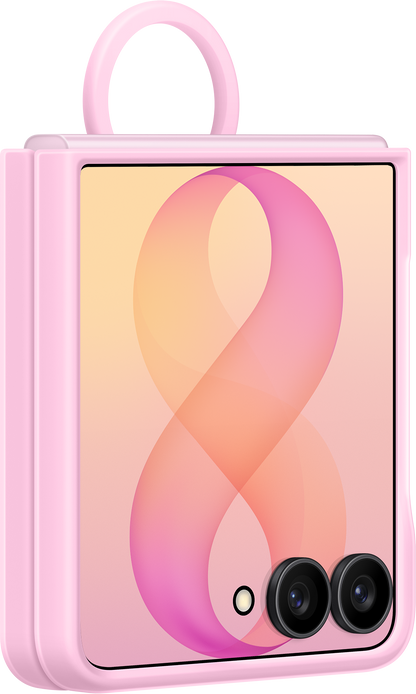 Custodia per Samsung Galaxy Z Flip8 F776, Silicone Ring Magnet, Rosa EF-EF776CVEGWW