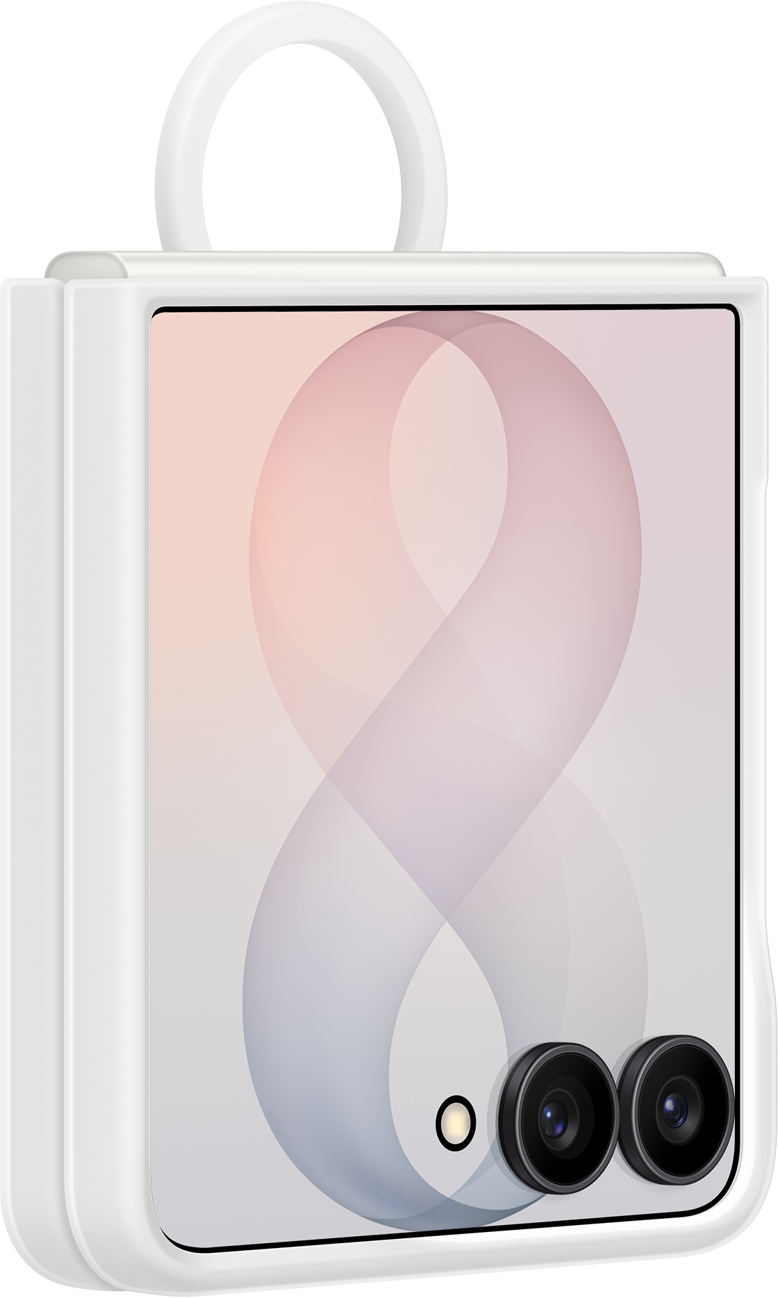 Custodia per Samsung Galaxy Z Flip8 F776, Silicone Ring Magnet, Bianca EF-EF776CWEGWW
