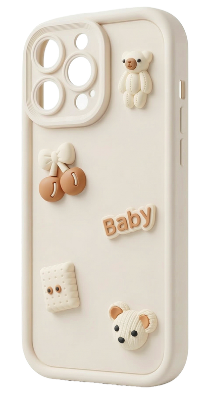 Case for Samsung Galaxy A57 5G, OEM, Ultra Trendy 3D Bear, Beige