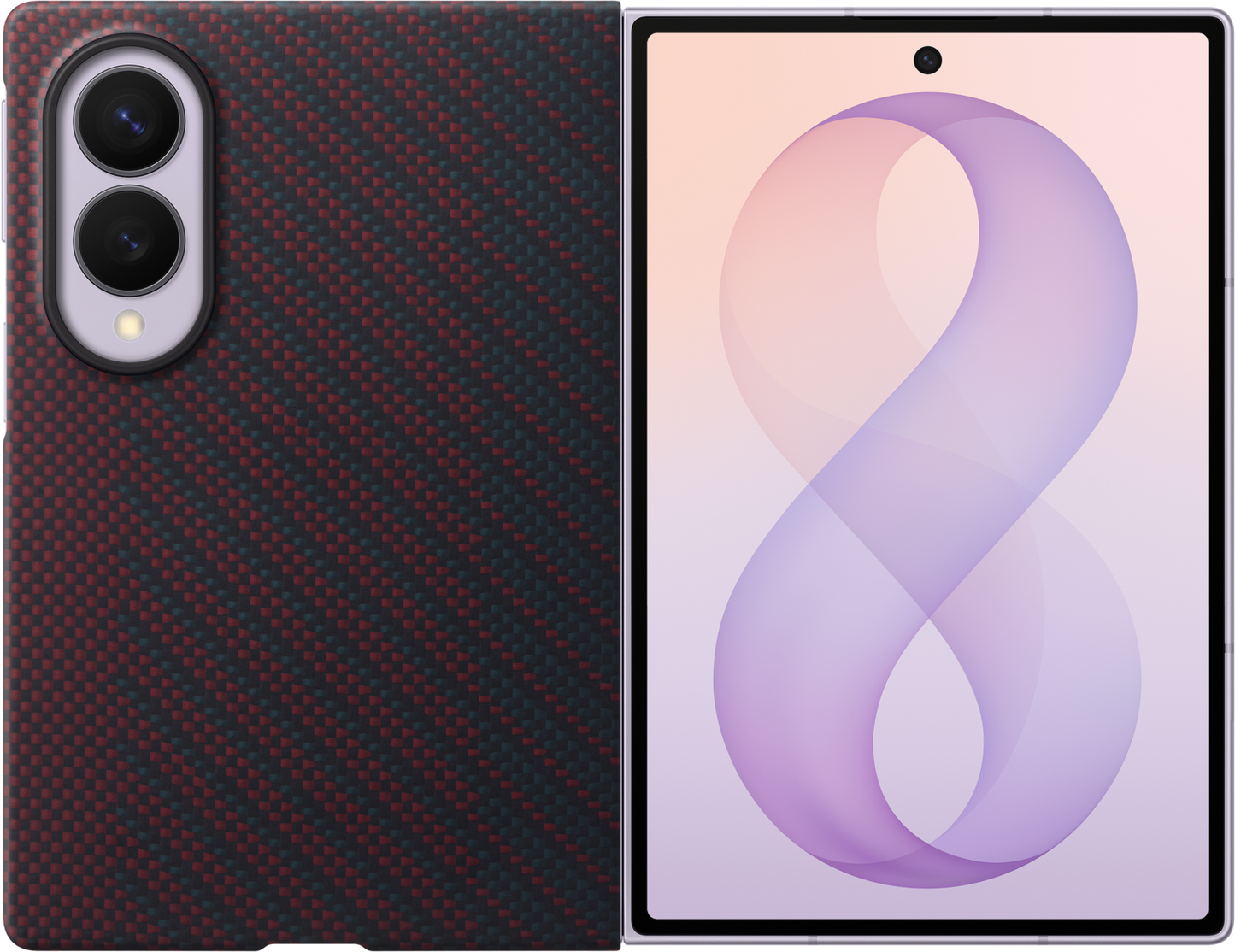 Custodia per Samsung Galaxy Z Fold8 F971, Carbon Magnet Case, Rosso EF-KF971SREGWW