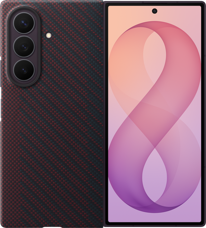 Custodia per Samsung Galaxy Z Fold8 Ultra F976, Carbon Magnet Case, Rossa EF-KF976SREGWW