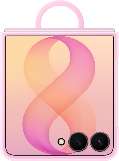 Custodia per Samsung Galaxy Z Flip8 F776, Silicone Ring Magnet, Rosa EF-EF776CVEGWW