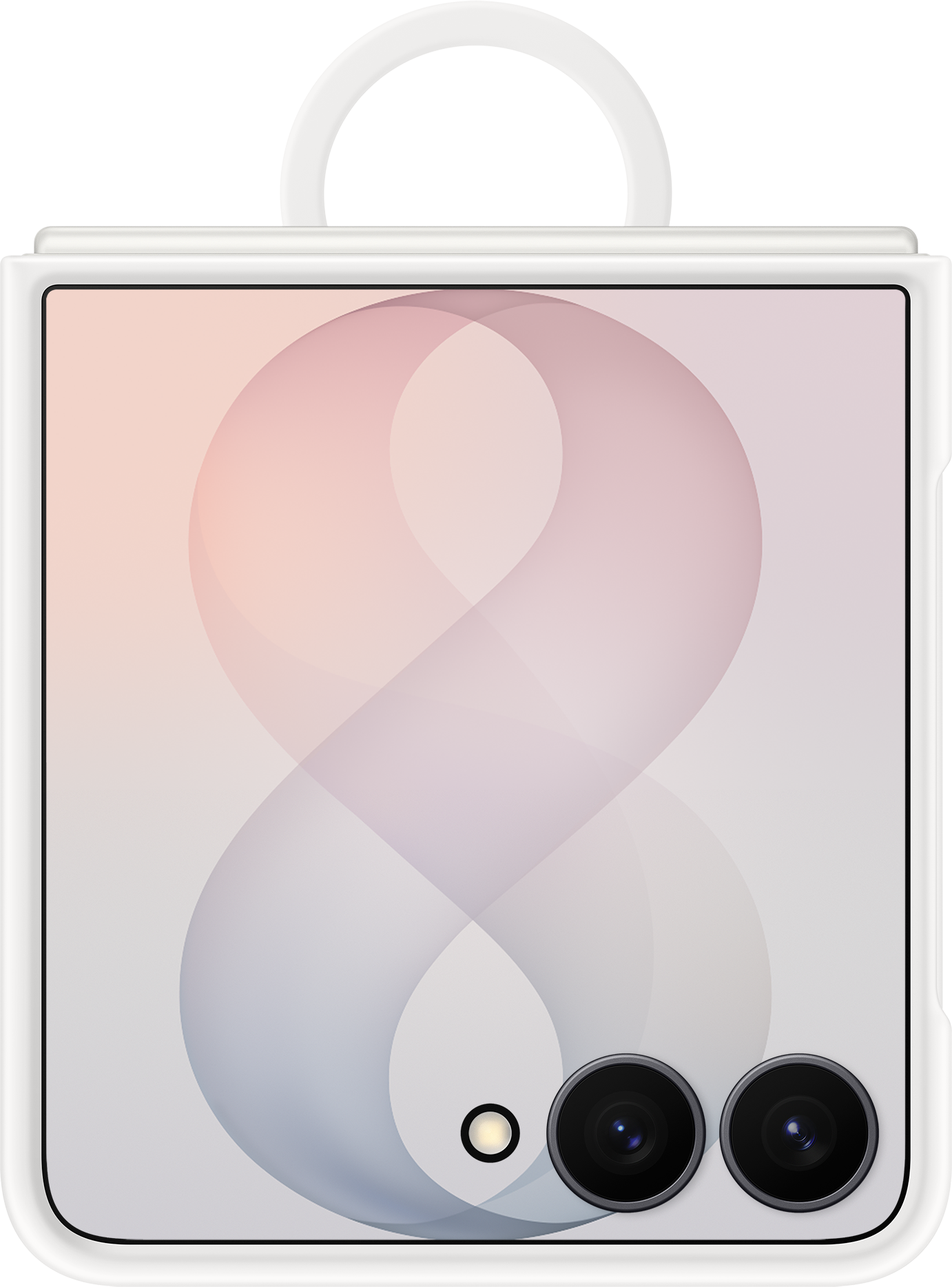 Custodia per Samsung Galaxy Z Flip8 F776, Silicone Ring Magnet, Bianca EF-EF776CWEGWW
