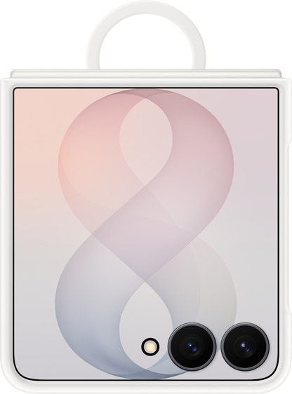 Custodia per Samsung Galaxy Z Flip8 F776, Silicone Ring Magnet, Bianca EF-EF776CWEGWW