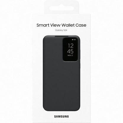 Custodia per Samsung Galaxy S24 S921, S-View Wallet, nero EF-ZS921CBEGWWW 