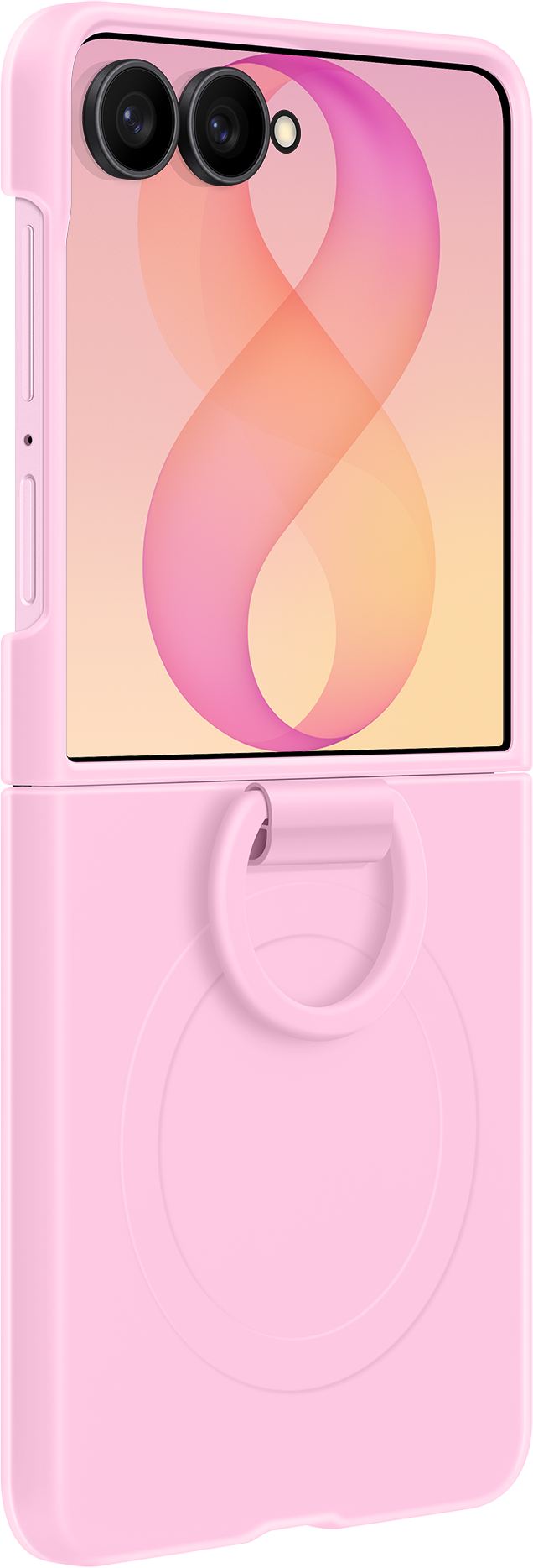 Custodia per Samsung Galaxy Z Flip8 F776, Silicone Ring Magnet, Rosa EF-EF776CVEGWW