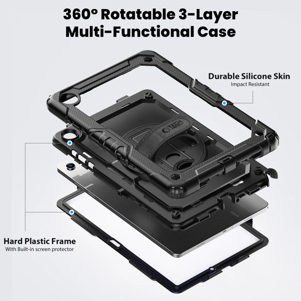 Custodia per Samsung Galaxy Tab A11+ / Tab A9+, Tech-Protect, Solid, Nera