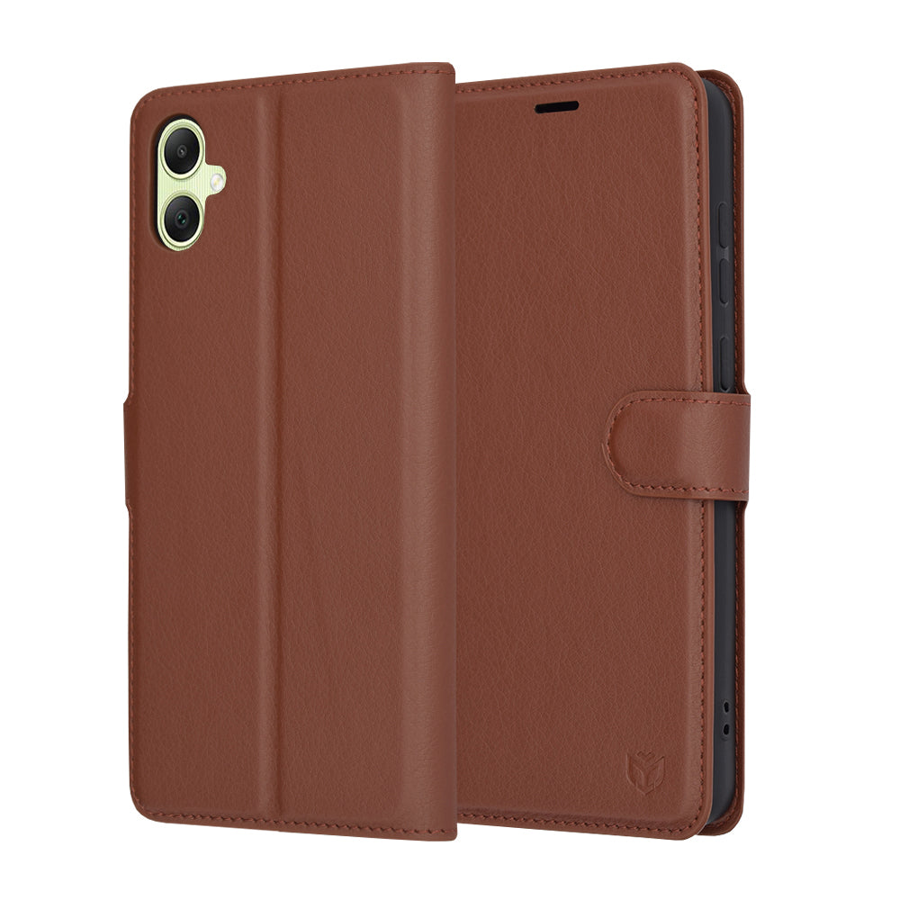 Custodia per Samsung Galaxy A05 A055, Techsuit, Leather Folio, Marrone