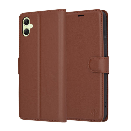 Custodia per Samsung Galaxy A05 A055, Techsuit, Leather Folio, Marrone