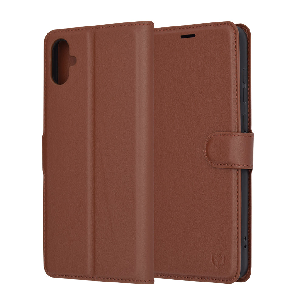 Custodia per Samsung Galaxy A05 A055, Techsuit, Leather Folio, Marrone