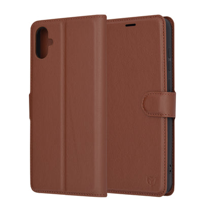 Custodia per Samsung Galaxy A05 A055, Techsuit, Leather Folio, Marrone