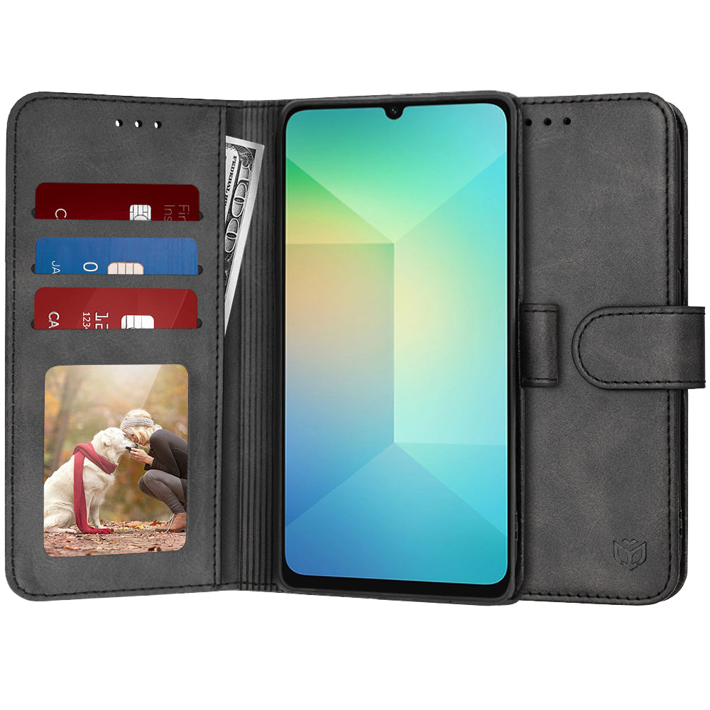 Custodia per Samsung Galaxy A06 A065, Techsuit, Diary Book, Nera