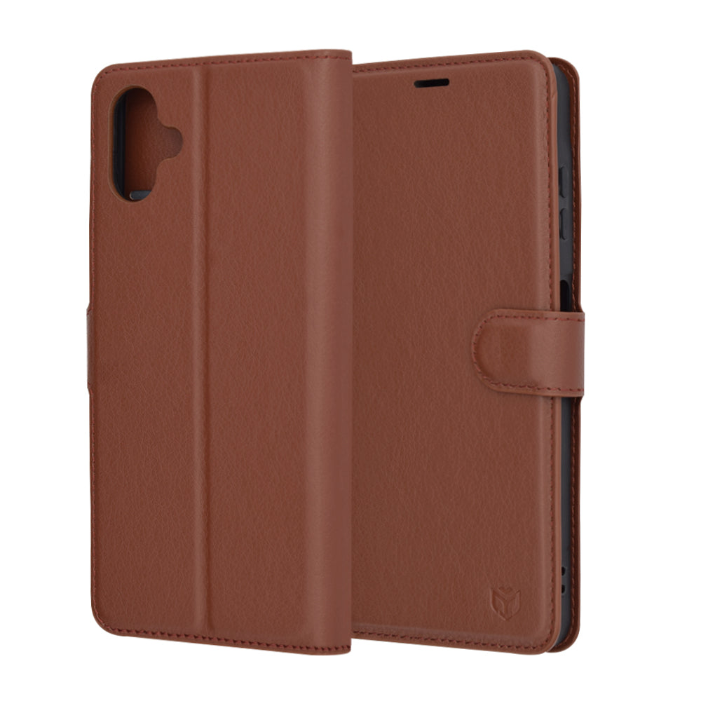 Case for Samsung Galaxy A06 A065, Techsuit, Leather Folio, Brown