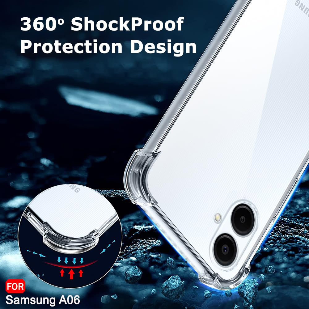 Custodia per Samsung Galaxy A06 A065, Techsuit, Shockproof Clear, Trasparente
