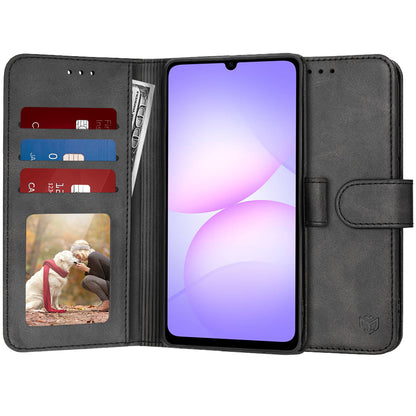 Custodia per Samsung Galaxy A07 4G A075, Techsuit, Diary Book, Nera