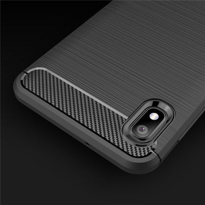 Custodia per Samsung Galaxy A10 A105 / M10 M105, Techsuit, Carbonio, Nera