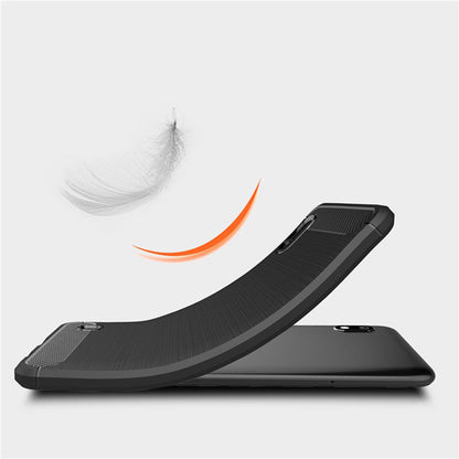Custodia per Samsung Galaxy A10 A105 / M10 M105, Techsuit, Carbonio, Nera