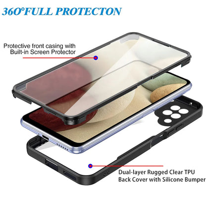 Custodia per Samsung Galaxy A12 A125, Techsuit, ColorVerse 360, Nera