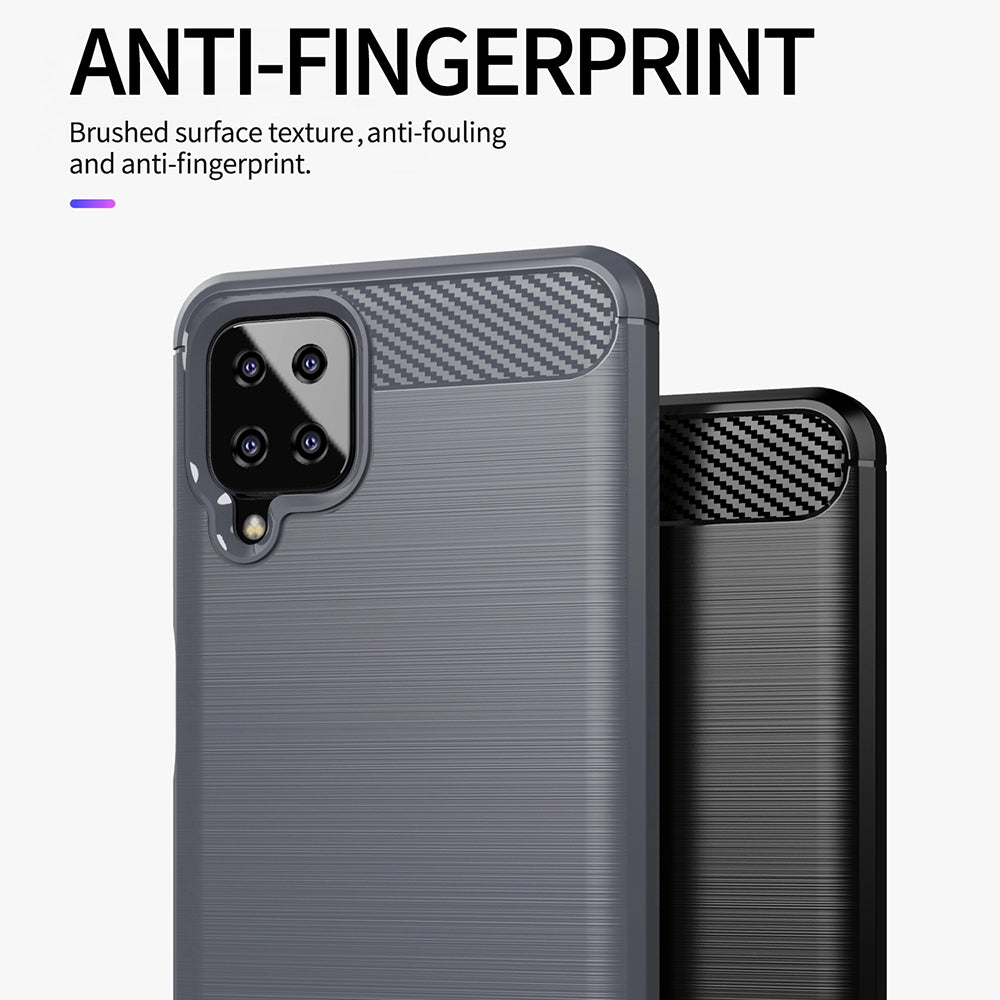 Custodia per Samsung Galaxy A12 Nacho A127 / A12 A125, Techsuit, Carbonio, Nera