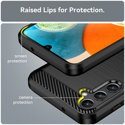 Custodia per Samsung Galaxy A14 A145 / A14 5G A146, Techsuit, Carbonio, Nera