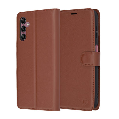 Custodia per Samsung Galaxy A14 A145 / A14 5G A146, Techsuit, Leather Folio, Marrone