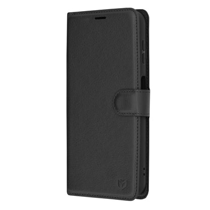 Custodia per Samsung Galaxy A14 A145 / A14 5G A146, Techsuit, Leather Folio, Nera