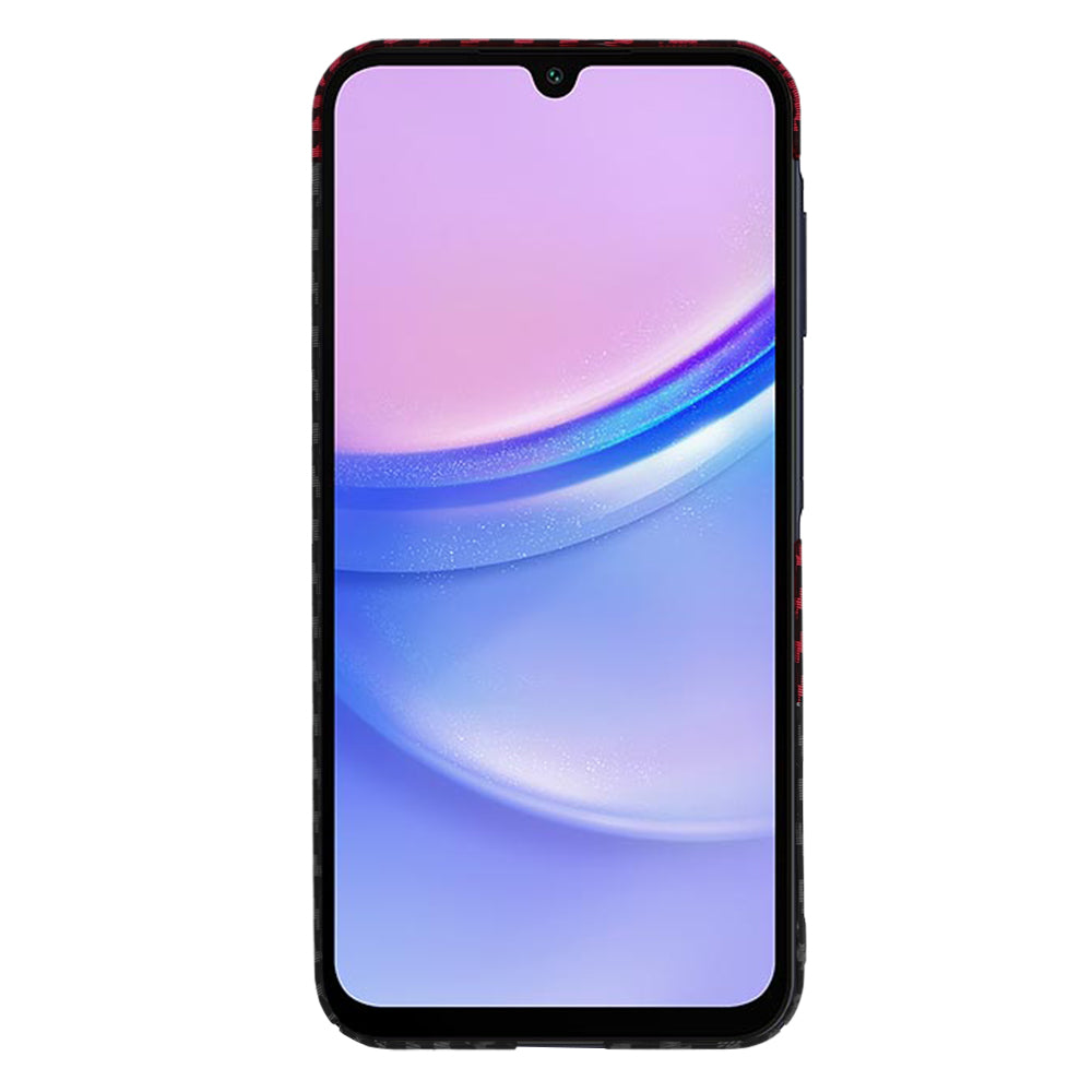 Custodia per Samsung Galaxy A15 5G A156 / A15 A155, Techsuit, Carbonite FiberShell, Nero Rosso