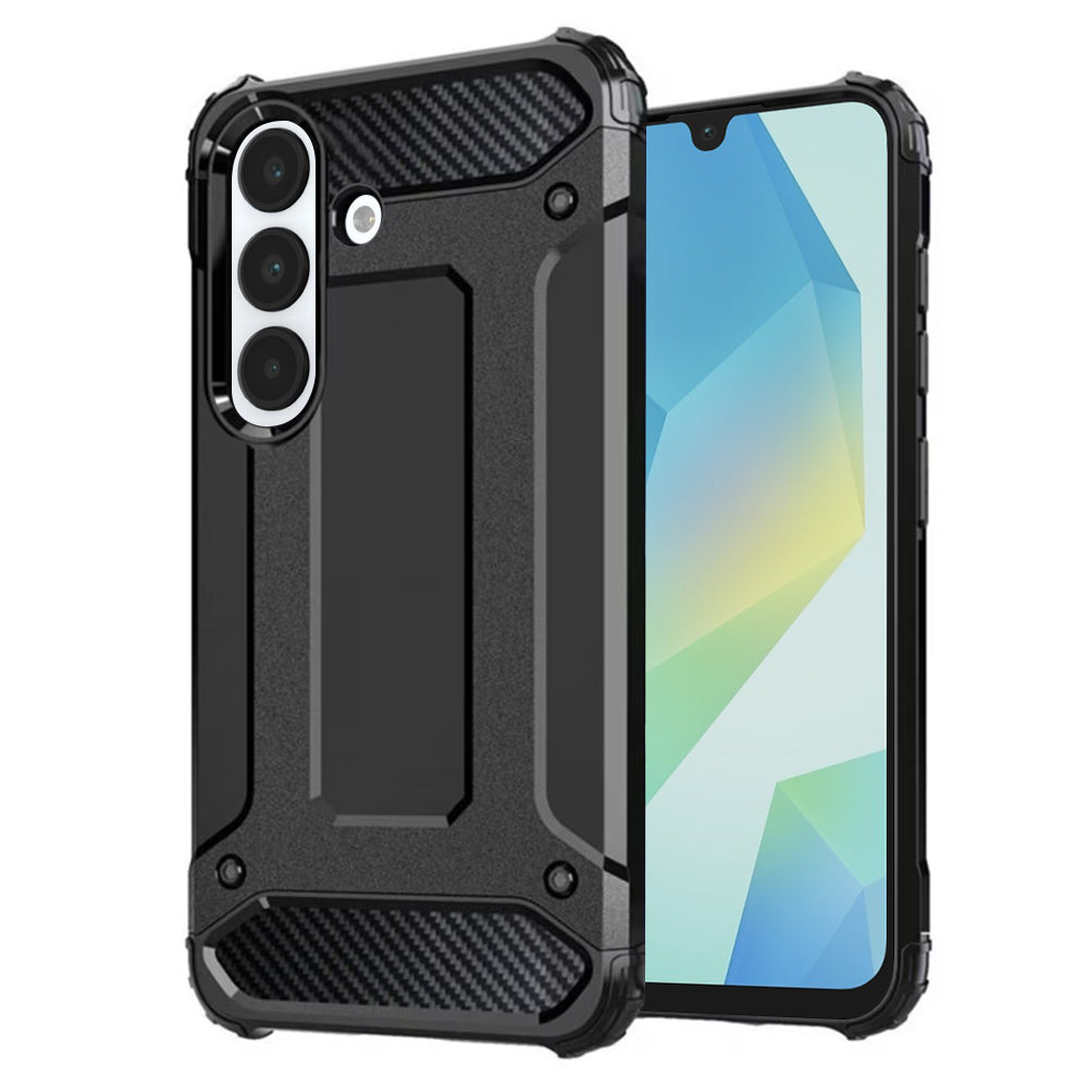 Custodia per Samsung Galaxy A16 5G A166 / A16 4G A165, Techsuit, Hybrid Armor, Nera