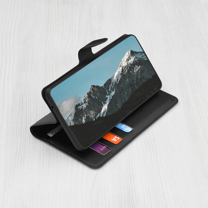 Custodia per Samsung Galaxy A16 5G A166 / A16 4G A165, Techsuit, Leather Folio, Nera