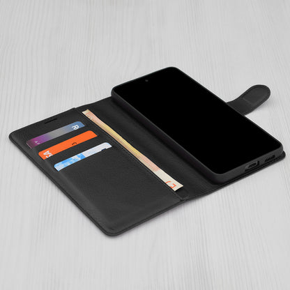 Custodia per Samsung Galaxy A16 5G A166 / A16 4G A165, Techsuit, Leather Folio, Nera