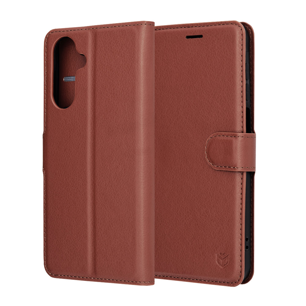 Custodia per Samsung Galaxy A17 4G / A17 5G, Techsuit, Leather Folio, Marrone