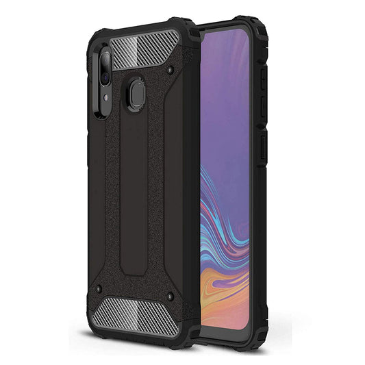 Custodia per Samsung Galaxy A20e A202, Techsuit, Hybrid Armor, Nera