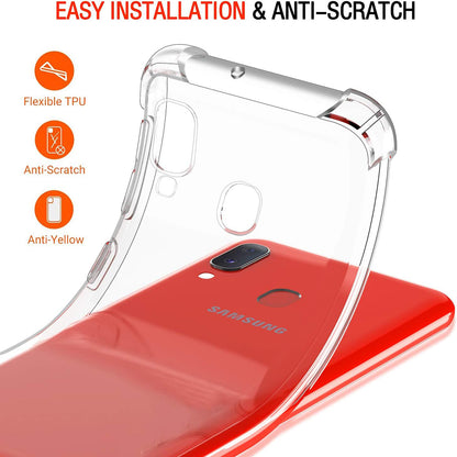 Custodia per Samsung Galaxy A20e A202, Techsuit, Shockproof Clear, Trasparente