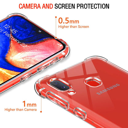 Custodia per Samsung Galaxy A20e A202, Techsuit, Shockproof Clear, Trasparente