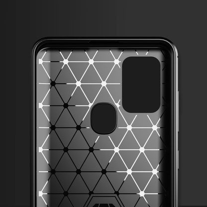 Custodia per Samsung Galaxy A21s A217, Techsuit, Carbonio, Nera