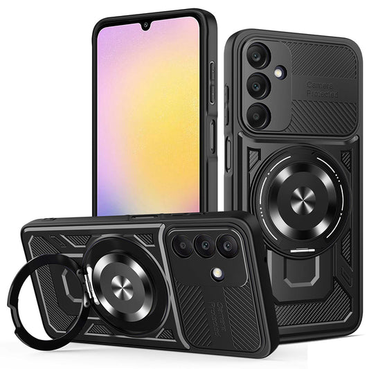 Custodia per Samsung Galaxy A25 A256, Techsuit, RuggedCam, Nera