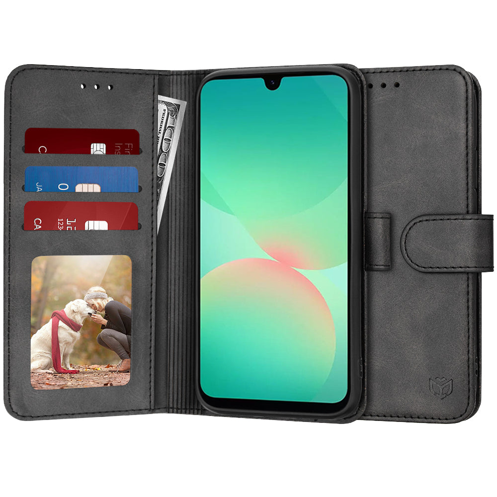Custodia per Samsung Galaxy A26 A266, Techsuit, Diary Book, Nera