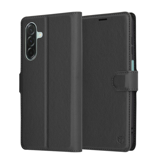 Custodia per Samsung Galaxy A26 A266, Techsuit, Leather Folio, Nera