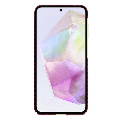 Custodia per Samsung Galaxy A35 5G A356, Techsuit, Carbonite FiberShell, Rossa
