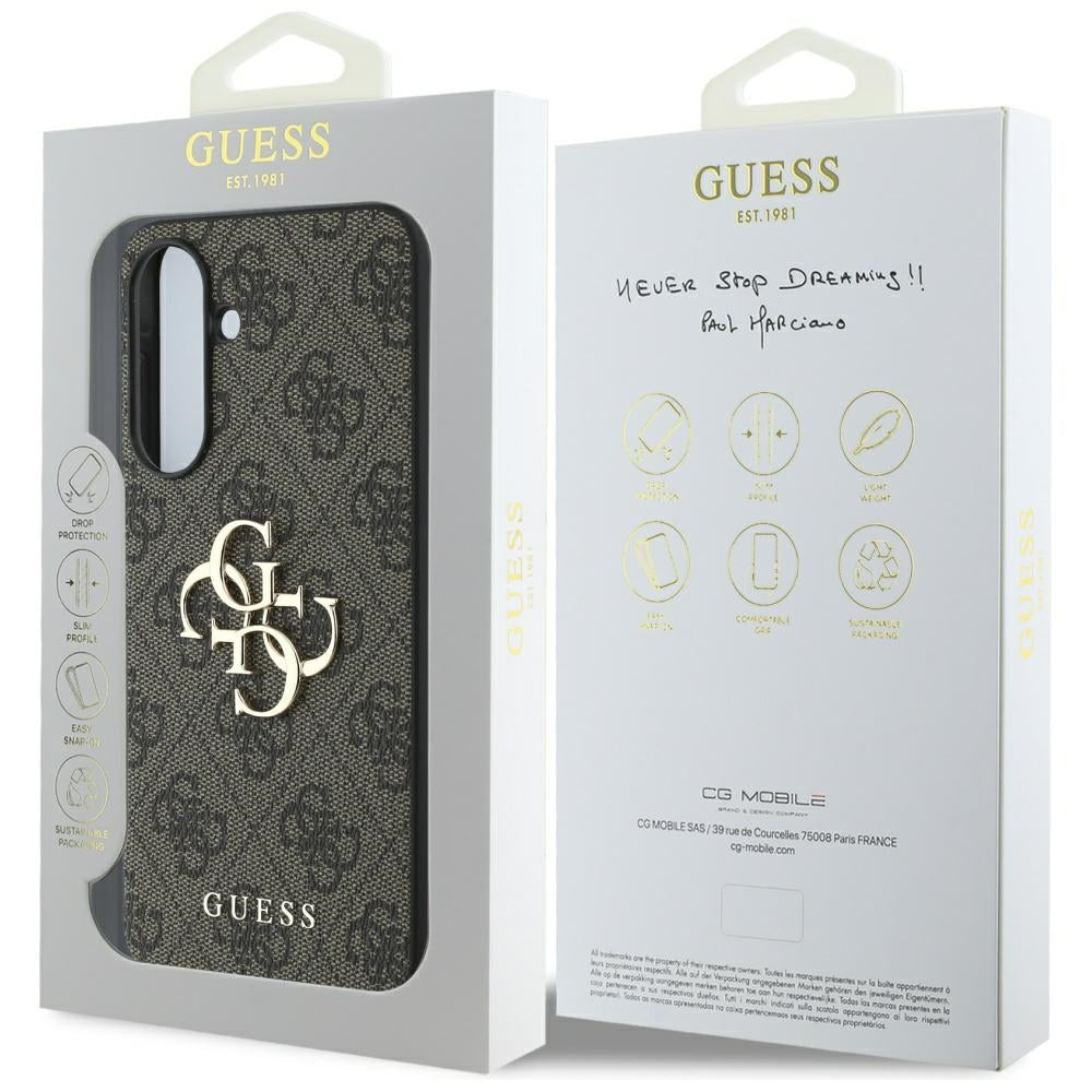 Custodia per Samsung Galaxy A36 A366, Guess, 4G Big Logo, Marrone