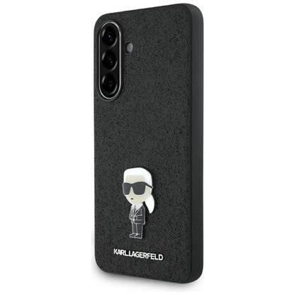 Custodia per Samsung Galaxy A36 A366, Karl Lagerfeld, Glitter Fixed Ikonik Karl, Nera