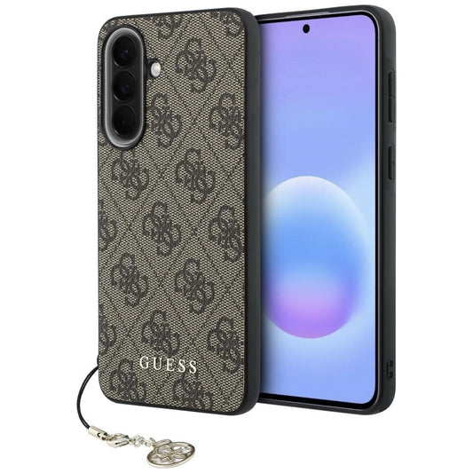 Custodia per Samsung Galaxy A37 5G, Guess, 4G Classic Logo Charm, Marrone