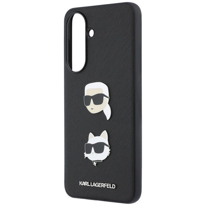 Custodia per Samsung Galaxy A37 5G, Karl Lagerfeld, Spille con teste di Karl e Choupette e logo, Nera