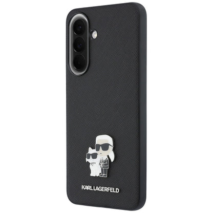 Custodia per Samsung Galaxy A37 5G, Karl Lagerfeld, Saffiano Karl & Choupette Metal, Nera