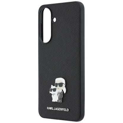 Custodia per Samsung Galaxy A37 5G, Karl Lagerfeld, Saffiano Karl & Choupette Metal, Nera