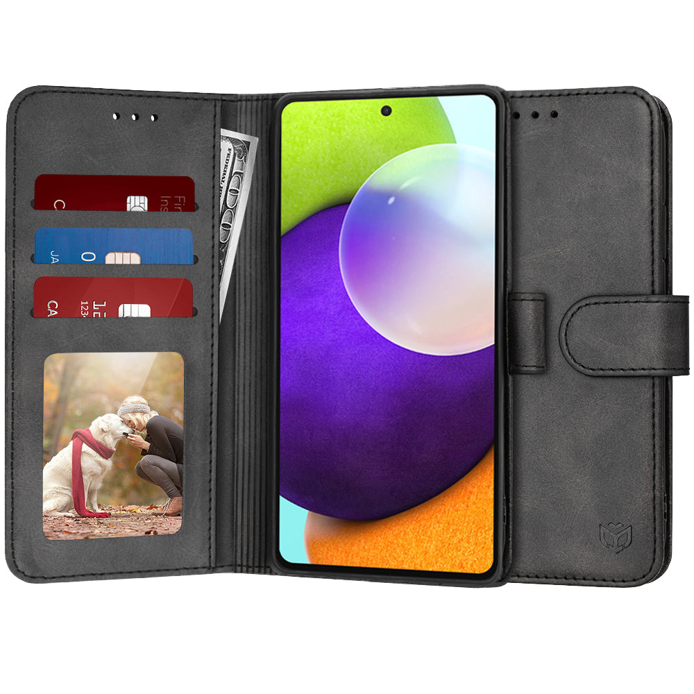 Custodia per Samsung Galaxy A52s 5G A528 / A52 5G A526 / A52 A525, Techsuit, Diary Book, Nera